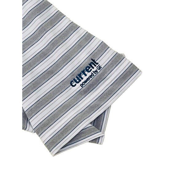 FJ Footjoy Golf Polo Shirt Mens XL 3 Button Gray Striped Logo Short Sleeve - Picture 3 of 7